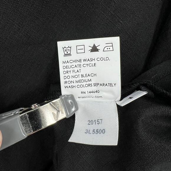 ENZA COSTA Linen Bias Slip Dress Womens Small Black Mini Spaghetti Strap Travel - Picture 11 of 15